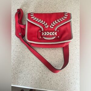 orYANY Red and Cream Crossbody Bag